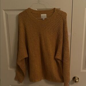 Knit Sweater in Mustard Yellow Pink Rose
